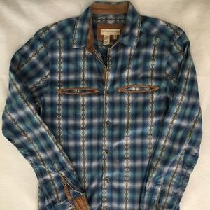 Territory Ahead Button Front Shirt, Size Small, Blue Multi-color Plaid